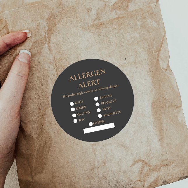 Food Safety Allergen Alert Classic Round Sticker (Creator Uploaded)