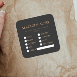 Food Safety Allergen Alert Square Sticker