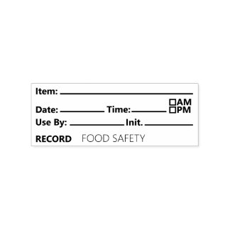 Food Safety Date Record Keeping Rubber Stamp