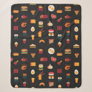 Food seamless pixel art pattern,fabric textures,is sherpa blanket
