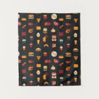 Food seamless pixel art pattern,fabric textures,is