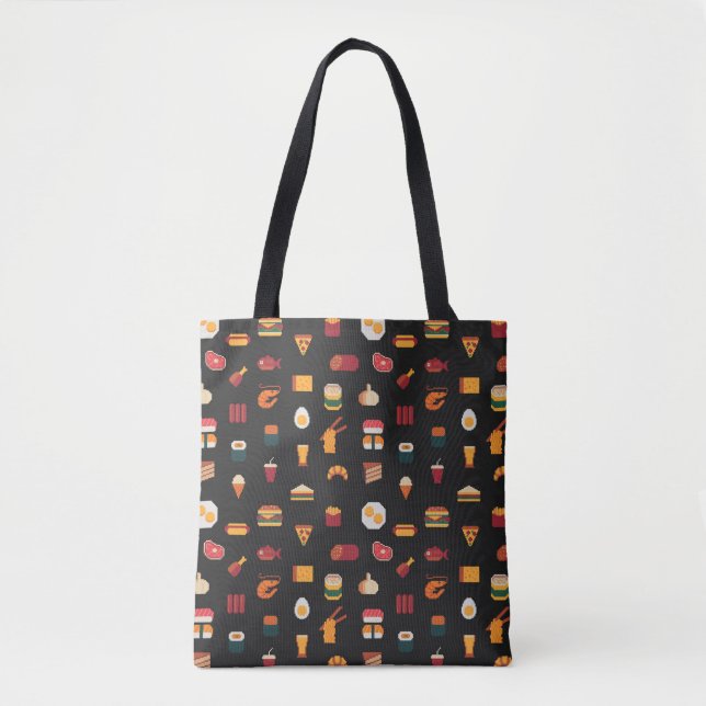 Food seamless pixel art pattern,fabric textures,is tote bag (Front)