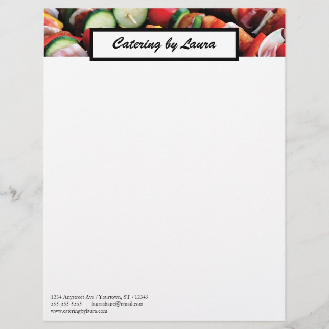 Food Service Catering Restaurant Bistro Custom Letterhead (Front)