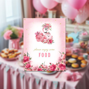 Food Sign Baby Shower Pink Flamingo Ballerina
