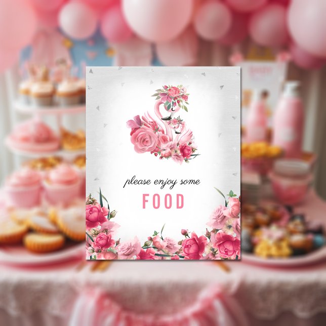 Food Sign Baby Shower Silver Flamingo Ballerina (Creator Uploaded)