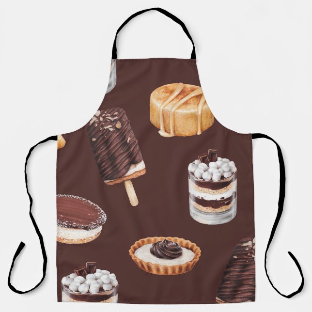 food sketch delicious beautiful desserts and pastr apron (Front)