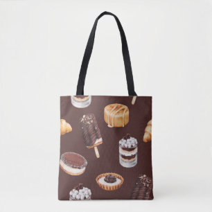 food sketch delicious beautiful desserts and pastr tote bag
