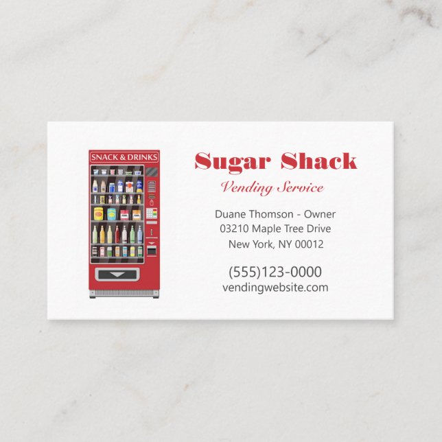 Food Snack Vendor Vending Machine Service  Business Card (Front)