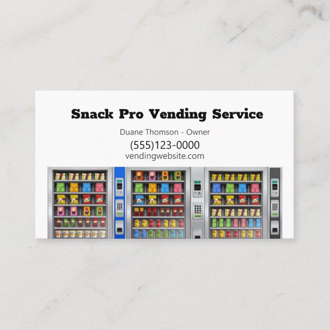 Food Snack Vendor Vending Machine Service Business Card (Front)