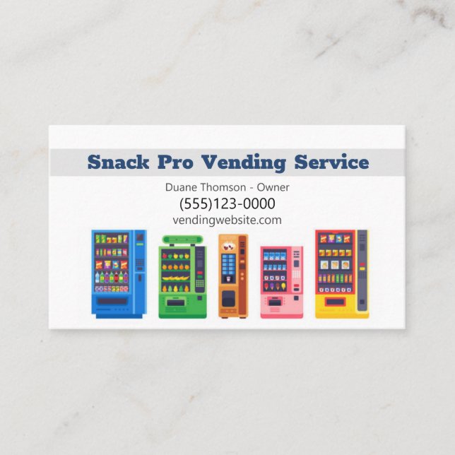 Food Snack Vendor Vending Machine Service Business Card (Front)