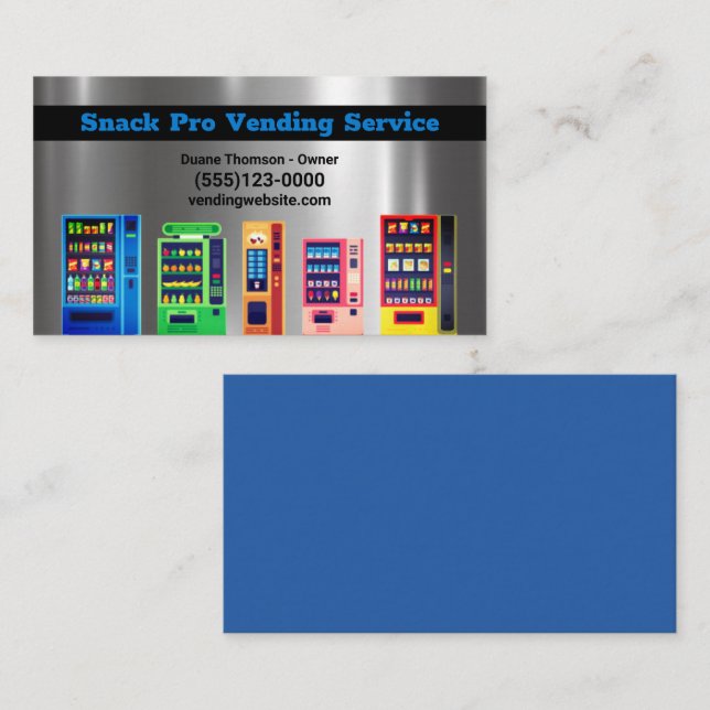 Food Snack Vendor Vending Machine Service Business Card (Front/Back)