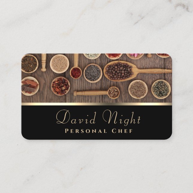 Food Spice Design Personal Chef Catering Business  Business Card (Front)