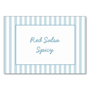 Food Station Sign Blue Stripe Beach Birthday Table Number