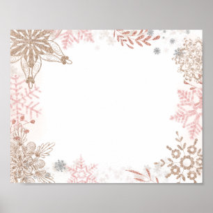 Food Station Winter Wonderland Pink Gold Poster