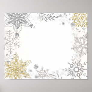 Food Station Winter Wonderland Silver Gold  Poster