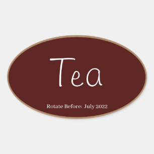 Food Storage Kitchen Stickers-Tea Oval Sticker