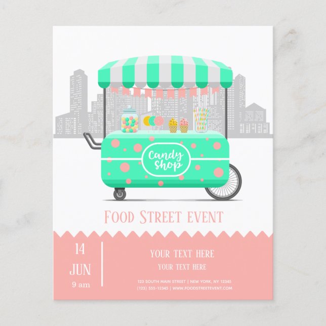Food street candy shop flyer (Front)