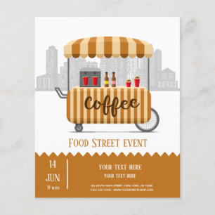 Food street cappuccino coffee flyer