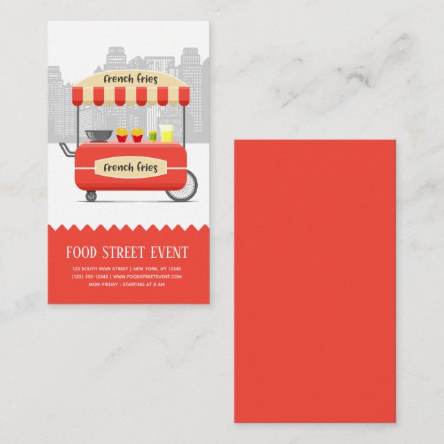 Food street french fries snack business card (Front/Back)