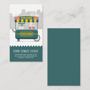 Food street popcorn snack business card