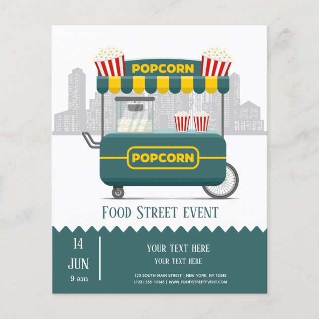 Food street popcorn snack flyer (Front)