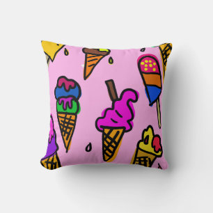 Food Sweet Dessert Ice Cream Background Design Cushion
