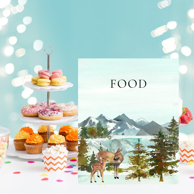 Food Table Adventure Rustic Deer Baby Shower Poster (Creator Uploaded)