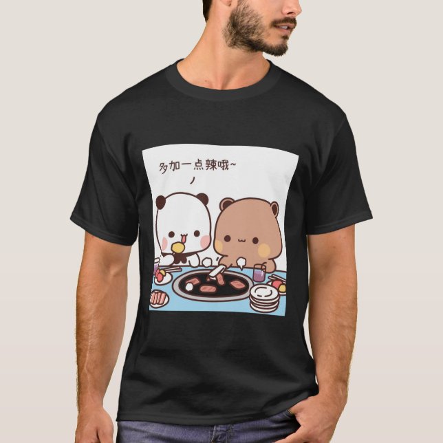 Food Time, Milk and Mocha Cute Bears Es T-Shirt (Front)