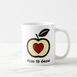 Food to Grow Logo Red & Black Apple + Heart Mug