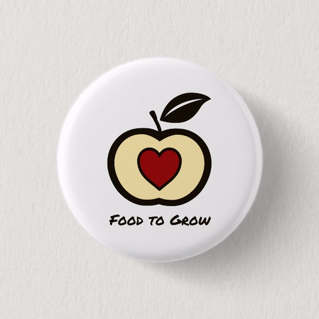 Food to Grow Logo, round 3 Cm Round Badge (Front)