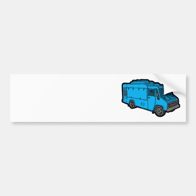 Food Truck: Basic (Blue) Bumper Sticker (Front)