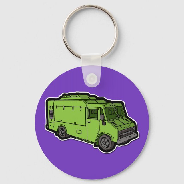 Food Truck: Basic (Green) Key Ring (Front)