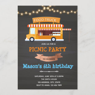 Food truck birthday invitation