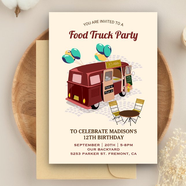 Food Truck Birthday Party Invitation (Creator Uploaded)