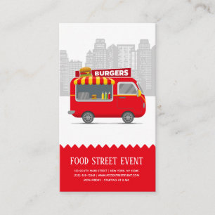 Food truck burgers hamburgers business card