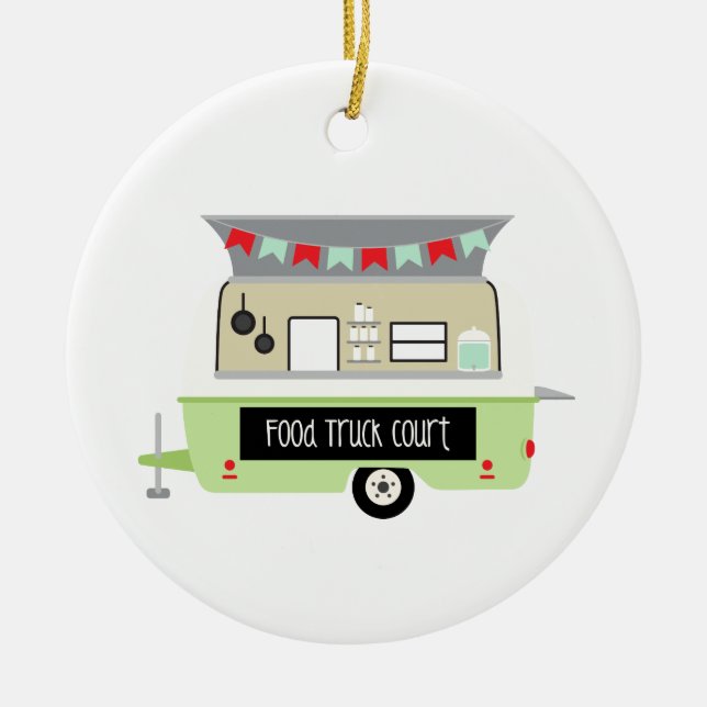Food Truck Court Ceramic Ornament (Front)