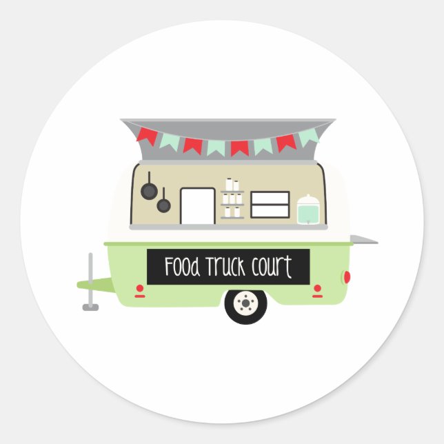 Food Truck Court Classic Round Sticker (Front)