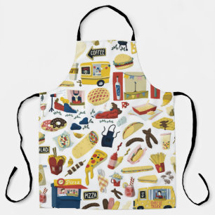 Food Truck Fest: Cartoon Pattern Apron