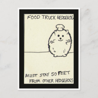 Food Truck Hedgehog is Lonely Postcard