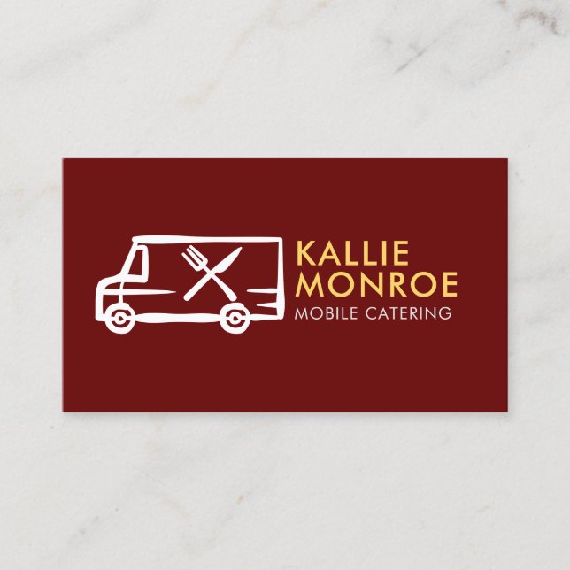 Food Truck Logo Business Cards (Front)