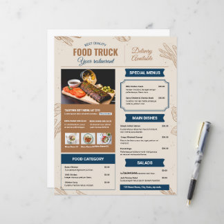 Food Truck Menu Template