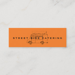 Food Truck Orange Mini Business Cards