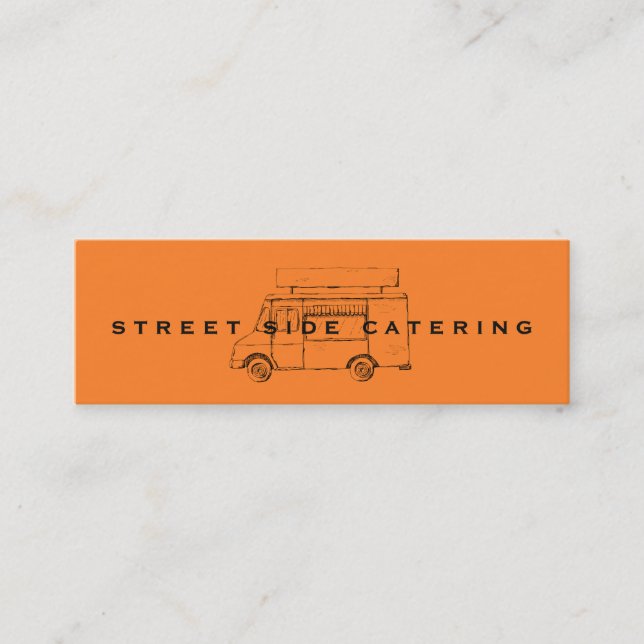 Food Truck Orange Mini Business Cards (Front)
