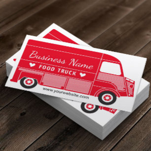 Food Truck Plain Red Catering Business Card