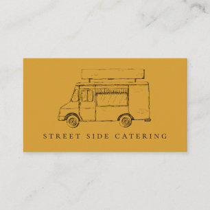 Food Truck Rustic Mustard Business Cards