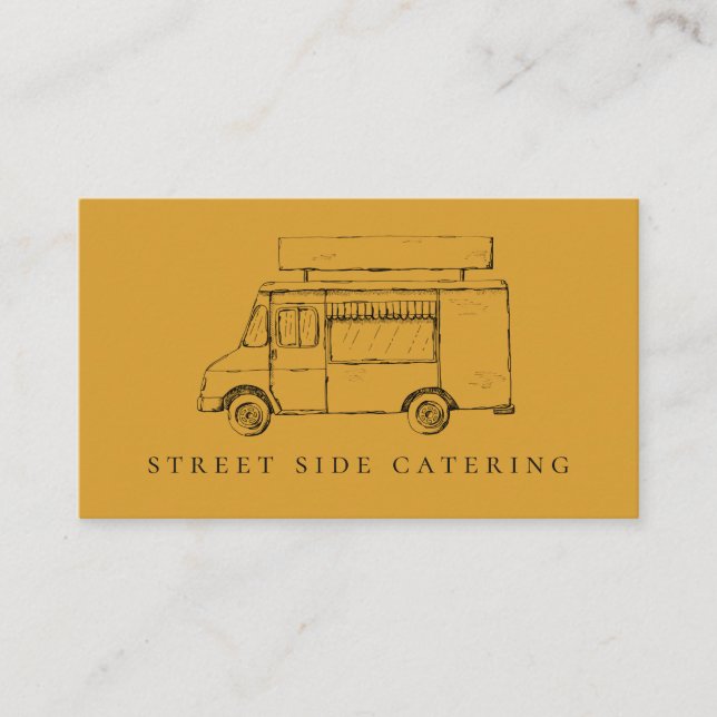 Food Truck Rustic Mustard Business Cards (Front)