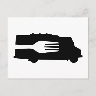 Food Truck: Side/Fork (Black/White) Postcard