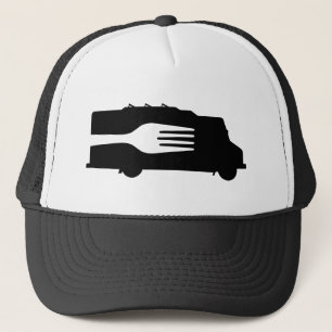 Food Truck: Side/Fork (Black/White) Trucker Hat