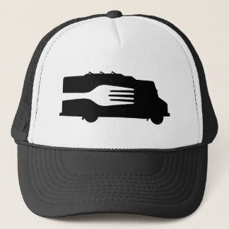 Food Truck: Side/Fork (Black/White) Trucker Hat