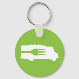 Food Truck: Side/Fork (Green) Key Ring